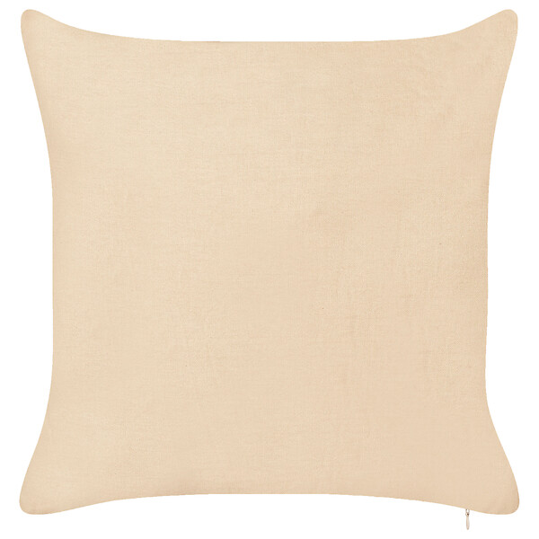 BELIANI - Lot de 2 coussins décoratifs ROTALA Coton 45 x 45 cm Beige Texte - large