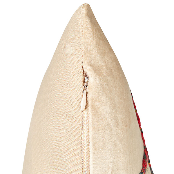 BELIANI - Lot de 2 coussins décoratifs ROTALA Coton 45 x 45 cm Beige Texte - large