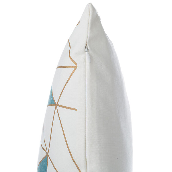 BELIANI - Lot de 2 coussins décoratifs CLARKIA Coton 45 x 45 cm Bleu Motif géométrique - large