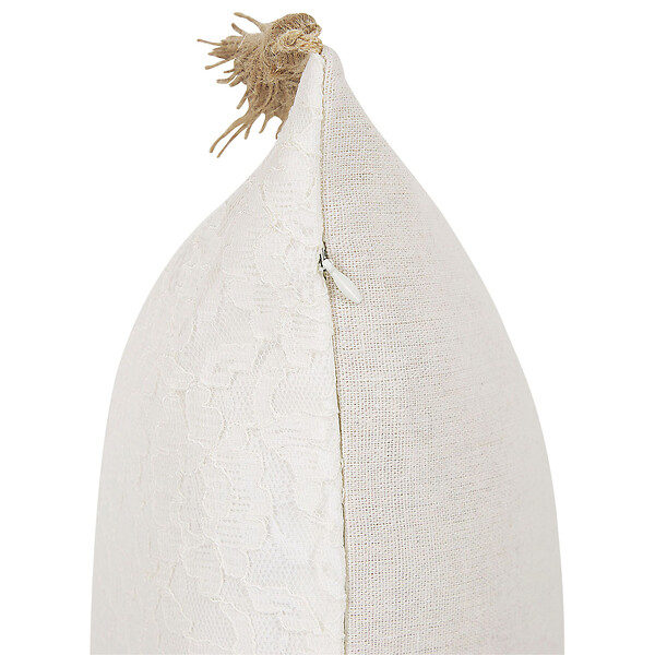 BELIANI - Lot de 2 coussins décoratifs AZALEA 45 x 45 cm Beige clair Unicolore - large