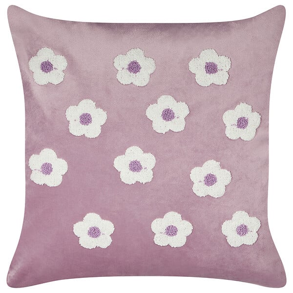 BELIANI - Lot de 2 coussins décoratifs ECHINACEA Velours 45 x 45 cm Violet - large