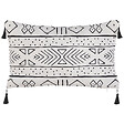 BELIANI - Lot de 2 coussins décoratifs SCHEFFLERA Velours 30 x 50 cm Blanc Motif géométrique - vignette