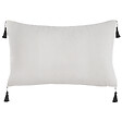 BELIANI - Lot de 2 coussins décoratifs SCHEFFLERA Velours 30 x 50 cm Blanc Motif géométrique - vignette