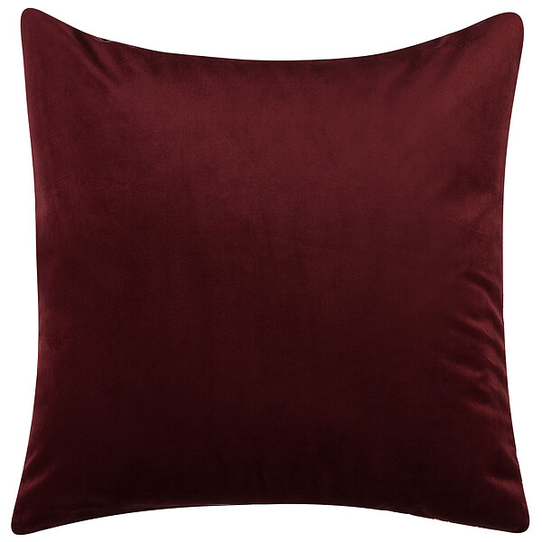 BELIANI - Lot de 2 coussins décoratifs CALLA Velours 45 x 45 cm Rouge Motif de plante - large