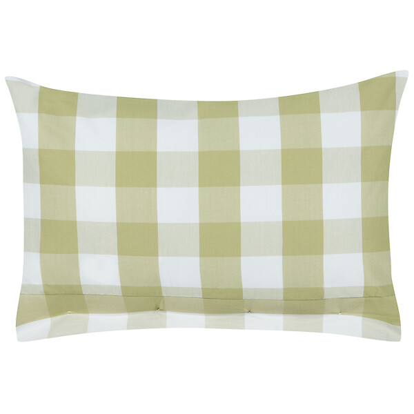 BELIANI - Lot de 2 coussins décoratifs TAMNINE 40 x 60 cm Vert clair À carreaux - large