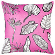 BELIANI - Lot de 2 coussins décoratifs MALVA Velours 45 x 45 cm Rose Motif floral - vignette
