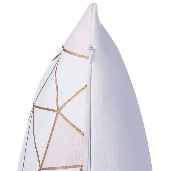 BELIANI - Lot de 2 coussins décoratifs CLARKIA Coton 45 x 45 cm Rose Motif géométrique - large