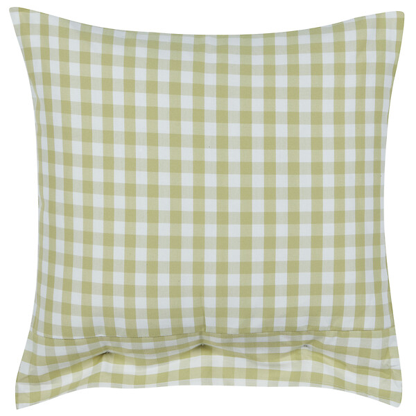 BELIANI - Lot de 2 coussins décoratifs TALYA 45 x 45 cm Vert olive À carreaux - large