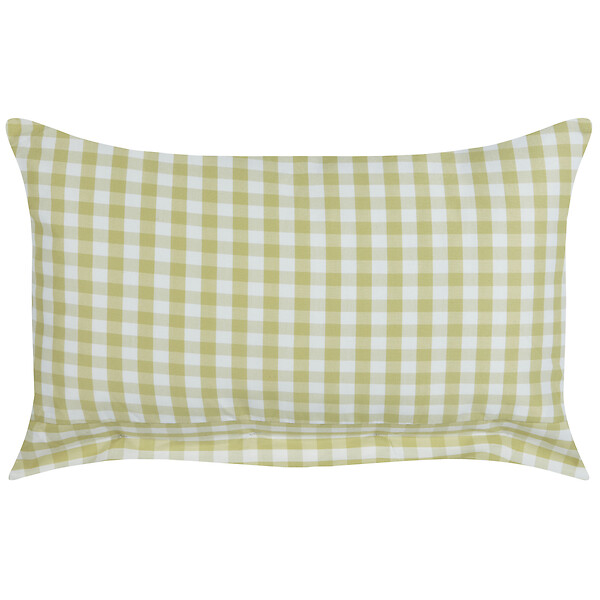 BELIANI - Lot de 2 coussins décoratifs TALYA 40 x 60 cm Vert olive À carreaux - large