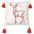 BELIANI - Lot de 2 coussins décoratifs VALLOTA Coton 45 x 45 cm Blanc Motif de Noël - vignette