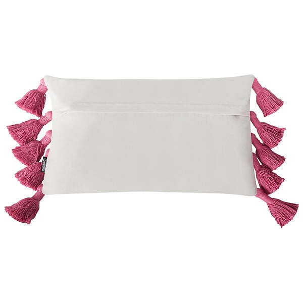 BELIANI - Lot de 2 coussins décoratifs LOVELY Coton 30 x 50 cm Blanc Rose - large