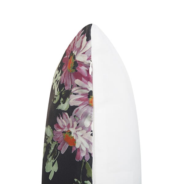 BELIANI - Lot de 2 coussins décoratifs HEDERA 45 x 45 cm Noir Motif floral - large