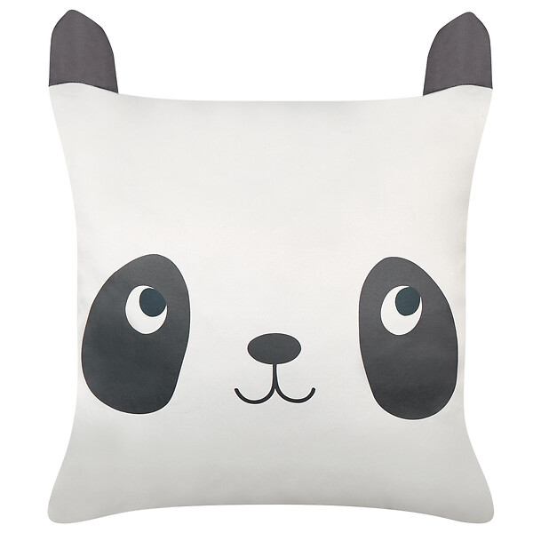 BELIANI - Lot de 2 coussins décoratifs PANDAPAW Coton 45 x 45 cm Blanc - large