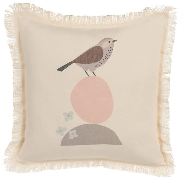 BELIANI - Lot de 2 coussins décoratifs WATTLE 60 x 60 cm Beige clair Motif animal - large