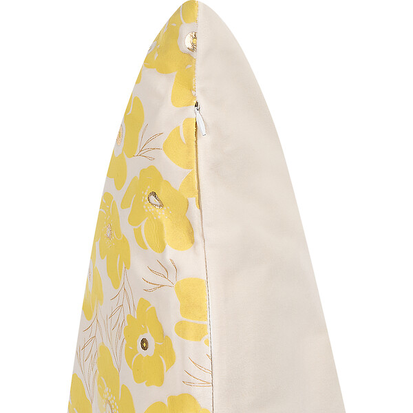 BELIANI - Lot de 2 coussins décoratifs TRITELEIA Velours 45 x 45 cm Jaune Motif floral - large