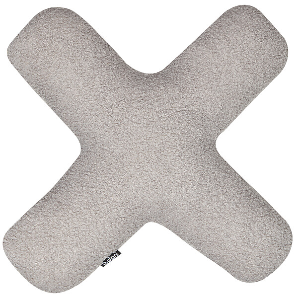 BELIANI - Lot de 2 coussins décoratifs HESPERIS Bouclé Gris clair Unicolore - large