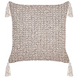BELIANI - Lot de 2 coussins décoratifs HAKONE 42 x 42 cm Taupe Motif géométrique - vignette