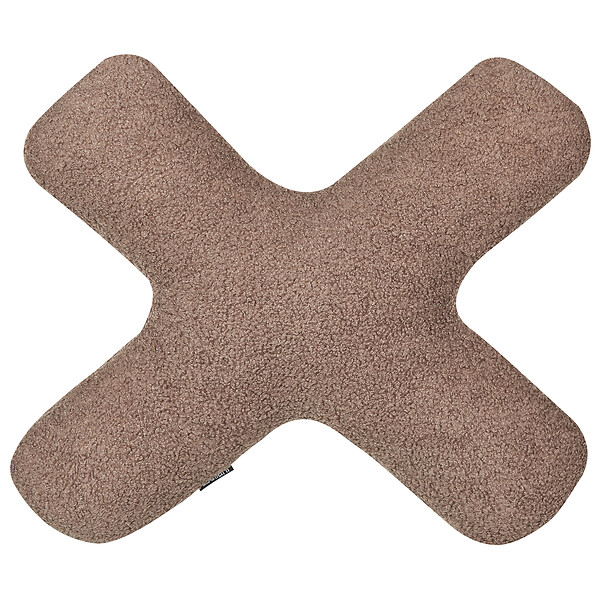 BELIANI - Lot de 2 coussins décoratifs HESPERIS Bouclé Marron Unicolore - large