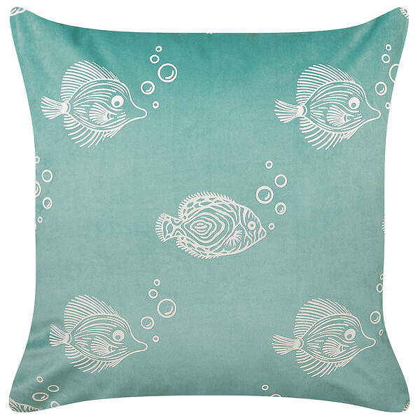 BELIANI - Lot de 2 coussins décoratifs SOLIDAGO Velours 45 x 45 cm Vert - large