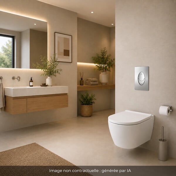 GROHE - Bâti-support WC autoportant Rapid SL largeur réduite avec plaque de commande Skate Air verticale chromée - large