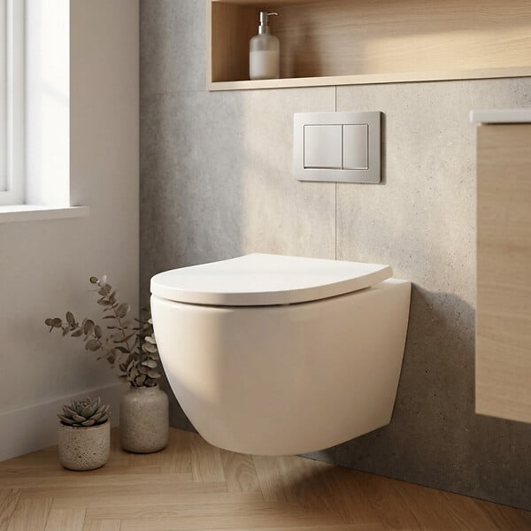 SWISS AQUA TECHNOLOGIES - Vortex WC sans bride avec abattant SoftClose et fixations invisibles, blanc (SATFUS010RTORP) - large