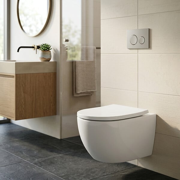 SWISS AQUA TECHNOLOGIES - Vortex WC sans bride avec abattant SoftClose et fixations invisibles, blanc (SATFUS010RTORP) - large