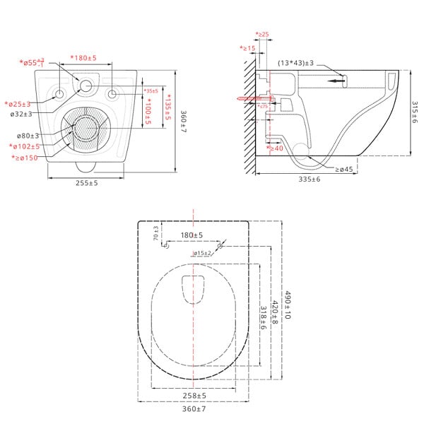 SWISS AQUA TECHNOLOGIES - Vortex WC sans bride avec abattant SoftClose et fixations invisibles, blanc (SATFUS010RTORP) - large