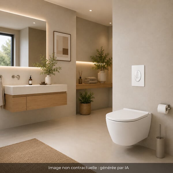 GROHE - - Bati support pour wc Rapid SL 1.13 m x 0.42 m avec plaque de commande blanche - large