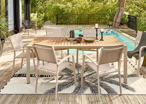 MODE DE VIE - Table EXT NIKKY BOIS 198/255cm - large