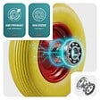VOUNOT - Roue increvable 4.80/4.00-8 en PU pour brouette diable alesage 20mm 392x92 mm Jaune - vignette
