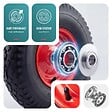 VOUNOT - Lot de 4 Roue gonflable robuste 4.80/4.00-8 pour chariot brouette alesage 20mm 400x85mm rouge - vignette
