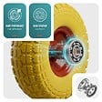 VOUNOT - Lot de 2 Roue increvable 3.5-4 en PU pour brouette diable alesage 16mm 260x85mm Jaune - vignette