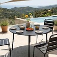 OVIALA - Ensemble table de jardin ronde et 6 chaises en métal anthracite - Palavas - vignette