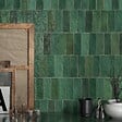 RO'MA NATURE - Carrelage effet Zellige Vert 20x6,5x0,85 cm Brillant Orisel - Mur intérieur (vendu par carton de 0,5 m²) - vignette
