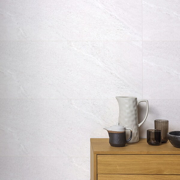 RO'MA NATURE - Carrelage effet Pierre Gris Perle 100x33,3x0,86 cm Torvane - Mur intérieur (vendu par carton de 2 m²) - large