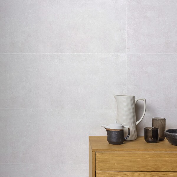 RO'MA NATURE - Carrelage effet Béton Gris Cendré 90x32x1,05 cm Sorelan - Mur intérieur (vendu par carton de 1,15 m²) - large
