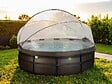 EXIT TOYS - Piscine tubulaire Black Leather ronde 4,88 x 1,22 m avec dôme - Exit Toys - vignette