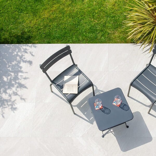 RO'MA NATURE - Carrelage effet Pierre Gris Perle 100x50x2 cm Torvane - Sol extérieur (vendu par carton de 0,5 m²) - large