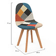 ID MARKET - Lot de 4 chaises scandinaves SARA motifs patchworks multi-couleurs - vignette