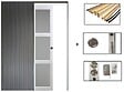 GD MENUISERIES - Porte Coulissante Kenya Blanc Vitrée H204 x L73 cm, Galandage, kit finition - vignette