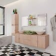 VIDAXL - vidaXL Meuble de salle de bain 11 pcs avec lavabo et robinet Beige - vignette