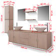 VIDAXL - vidaXL Meuble de salle de bain 11 pcs avec lavabo et robinet Beige - vignette
