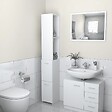 VIDAXL - vidaXL Armoire de salle de bain blanc 25x26,5x170 cm bois d'ingénierie - vignette