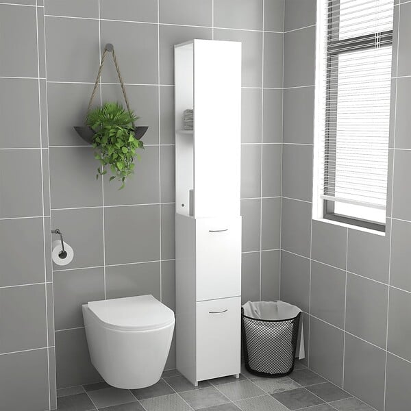 VIDAXL - vidaXL Armoire de salle de bain blanc 25x26,5x170 cm bois d'ingénierie - large