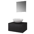 VIDAXL - vidaXL Meuble de salle de bain 4 pcs avec lavabo et robinet Noir - vignette