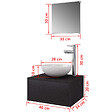 VIDAXL - vidaXL Meuble de salle de bain 4 pcs avec lavabo et robinet Noir - vignette