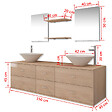 VIDAXL - vidaXL Meuble de salle de bain 9 pcs avec lavabo et robinet Beige - vignette