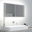 VIDAXL - vidaXL Armoire de salle de bain à miroir LED Gris béton Acrylique - vignette