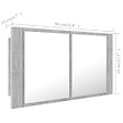 VIDAXL - vidaXL Armoire de salle de bain à miroir LED Gris béton Acrylique - vignette