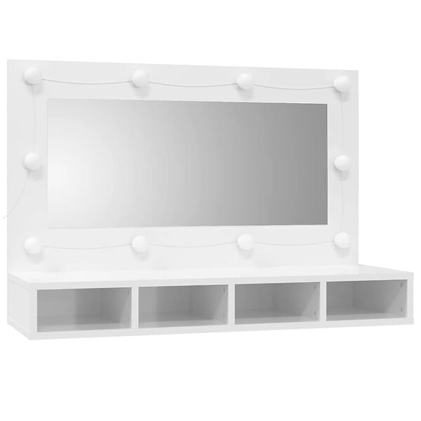 VIDAXL - vidaXL Armoire à miroir avec LED Blanc brillant 90x31,5x62 cm - large